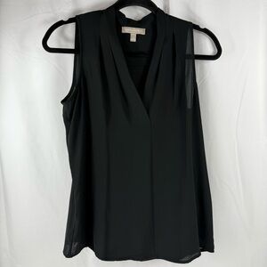Banana Republic Sleeveless Tank Top Black Casual V-Neck Women's Petite Small